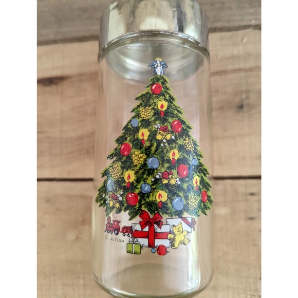 Vintage Action Industries Glass Christmas Tree Salt and Pepper Shakers - Picture 3 of 9